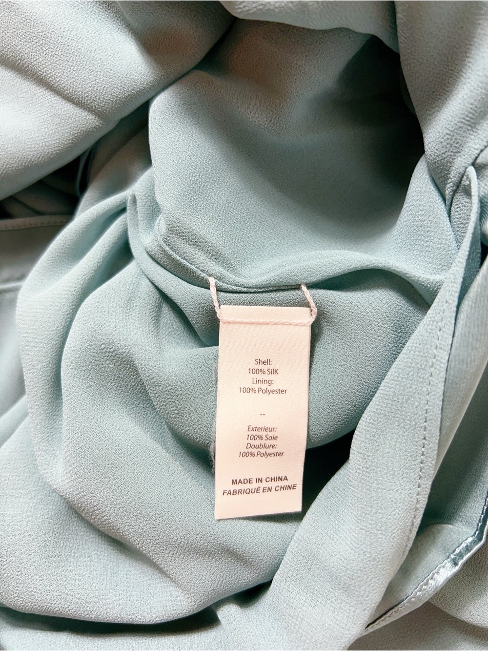 NWT $595 Cinq À Sept Jacey Silk Charmeuse Midi Wrap Shirtdress In Ocean Dew - Picture 7 of 7